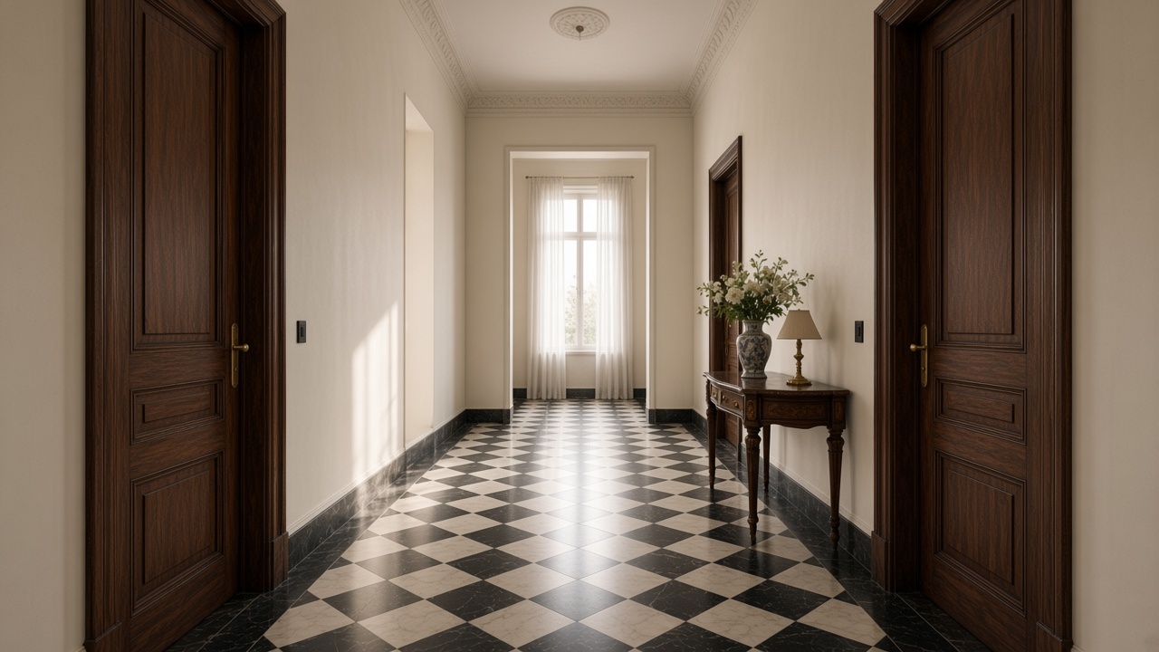 Checkered hall flooring, European style