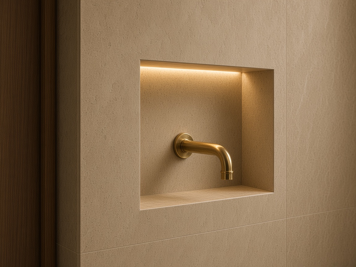 Washroom wall and niche