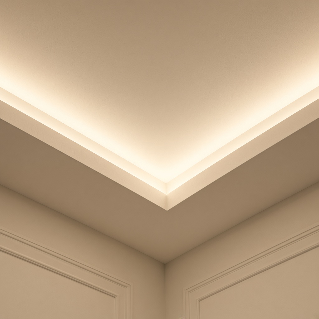 Ceiling and cove for a hall