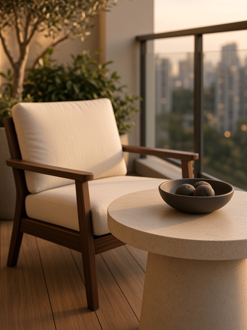 Premium balcony patio with chairs and table