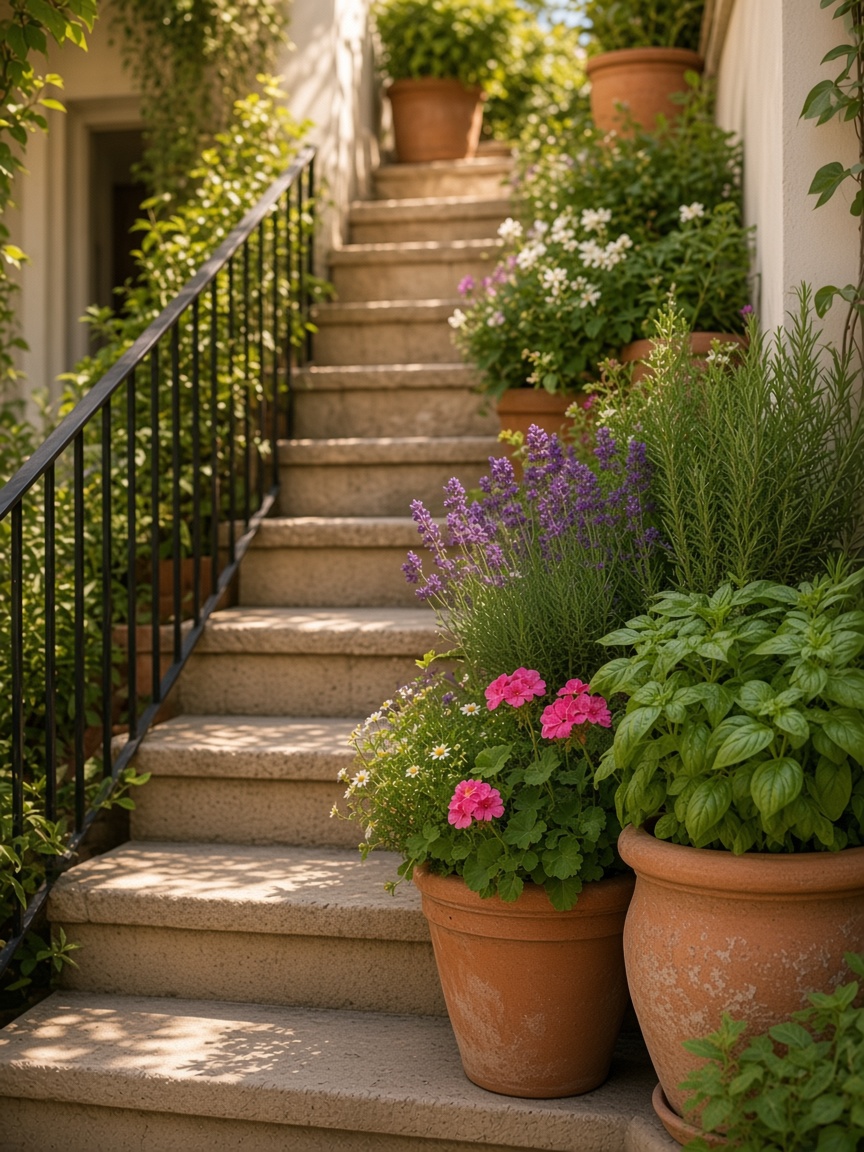 Terrace stair garden